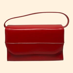 Air Step 1960s Vintage Red Patent Leather Shoulder Bag